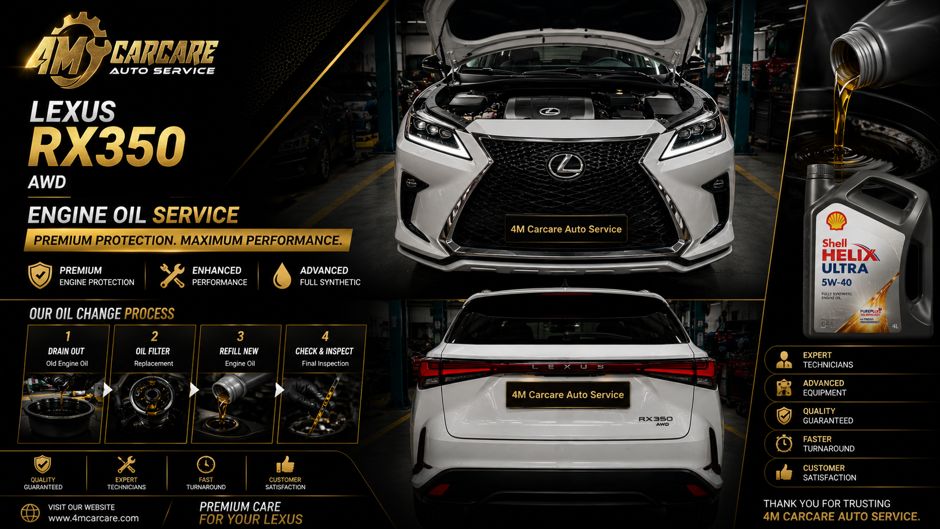 Lexus RX350 Engine Oil Service in Bandar Menjalara